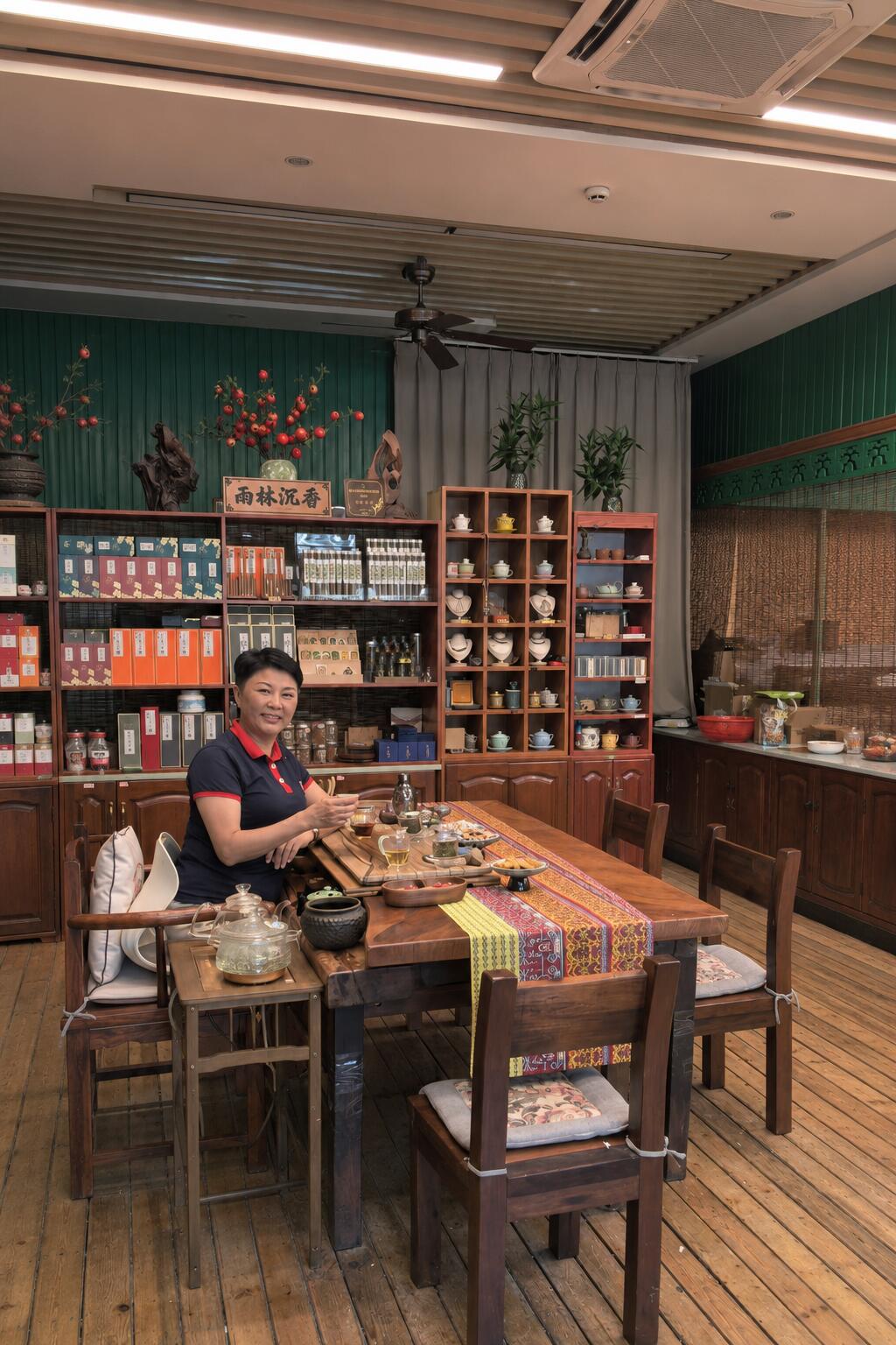 Tea tasting in a teahouse in Wuzhishan